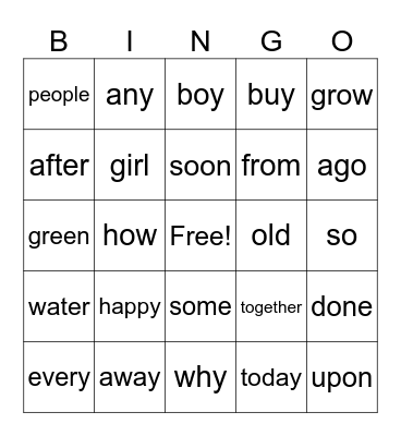 Unit 3 Review Bingo Card