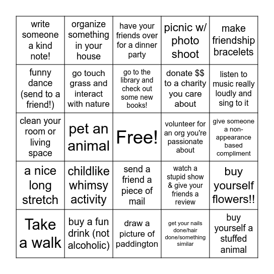 Joy Bingo!!! Bingo Card