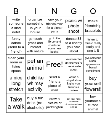 Joy Bingo!!! Bingo Card