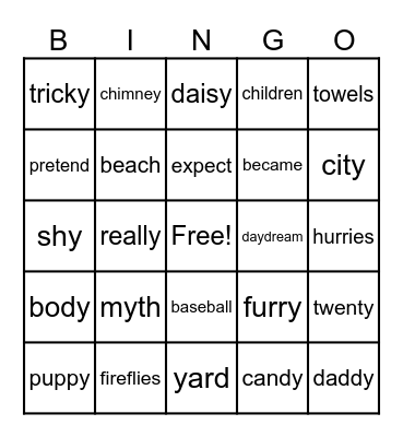 Skills 4 Bingo Card