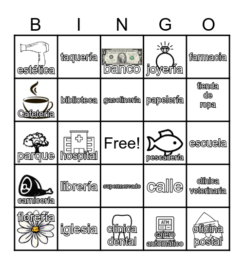 Las Tiendas Bingo Card