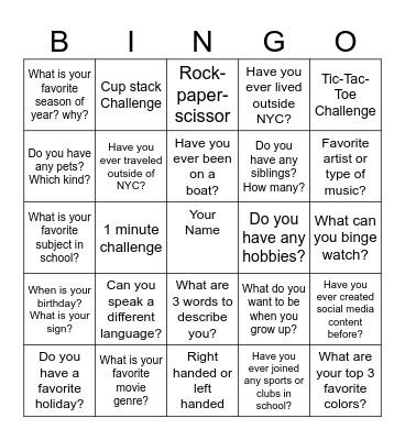 Bingo Card