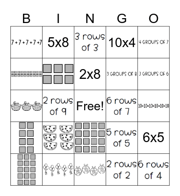 Multiplication Bingo Card