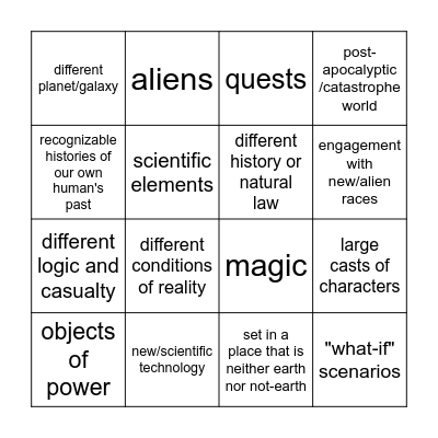 lit. bingo card Bingo Card
