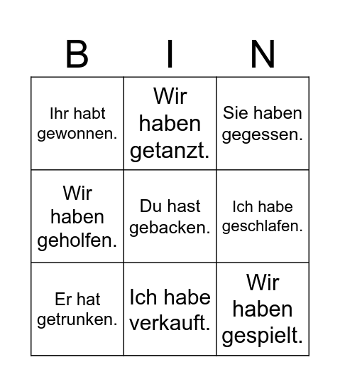 Bingo für die beste Anagha der Welt! Bingo Card