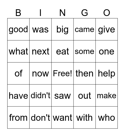 2nd & 3rd Quarter Sight Words Bingo Card