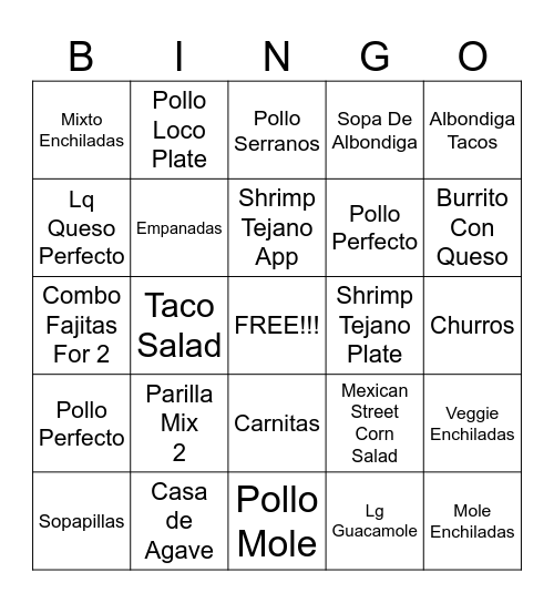 SERVER BINGO Card