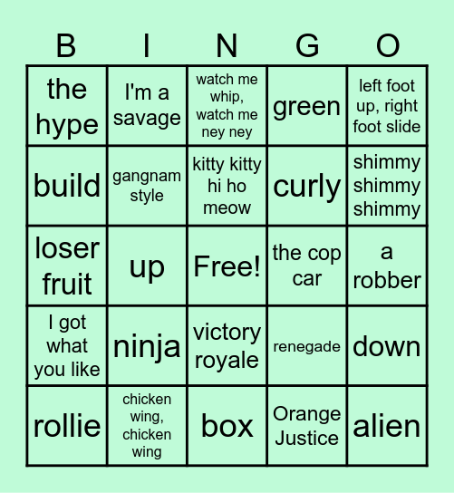 Fortnite Bingo Card