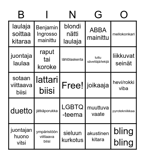 Mello Bingo Card