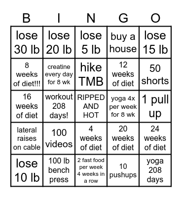 RIPPED AND HOT Bingo Card