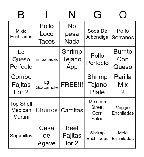 SERVER BINGO Card