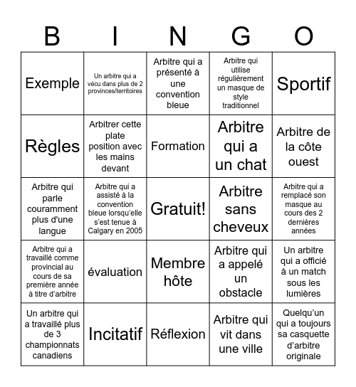 Bingo Bleu #55 - FR Bingo Card