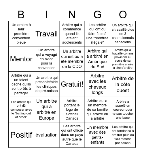 Bingo Bleu #56 - FR Bingo Card