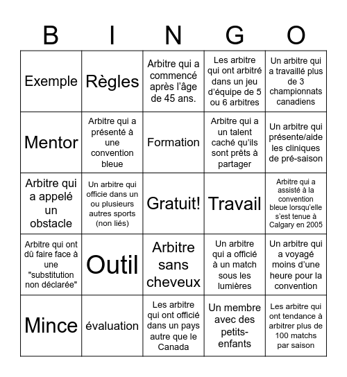 Bingo Bleu #60 - FR Bingo Card