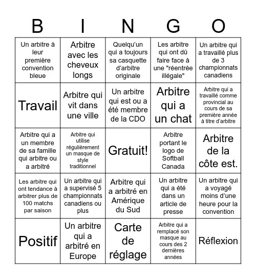 Bingo Bleu #61 - FR Bingo Card