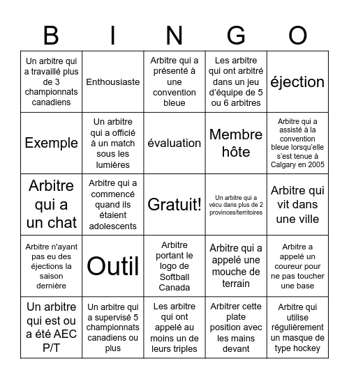 Bingo Bleu #62 - FR Bingo Card