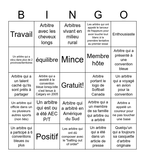 Bingo Bleu #64 - FR Bingo Card