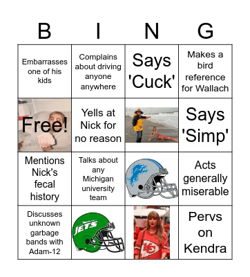 The Daily Fred Bingo Card