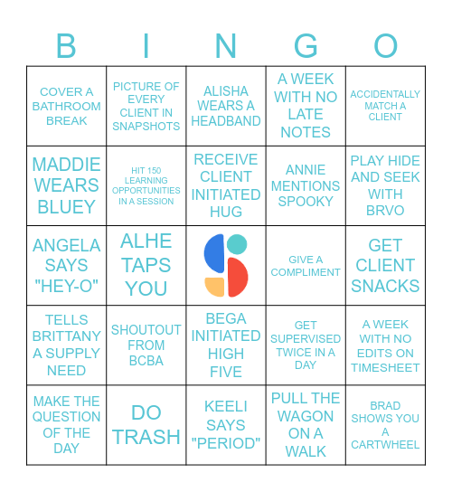 Stride Bingo Card