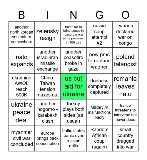 2025 bingo Card