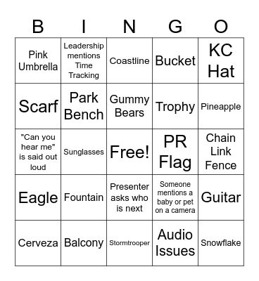 QS Happy Hour BINGO Card