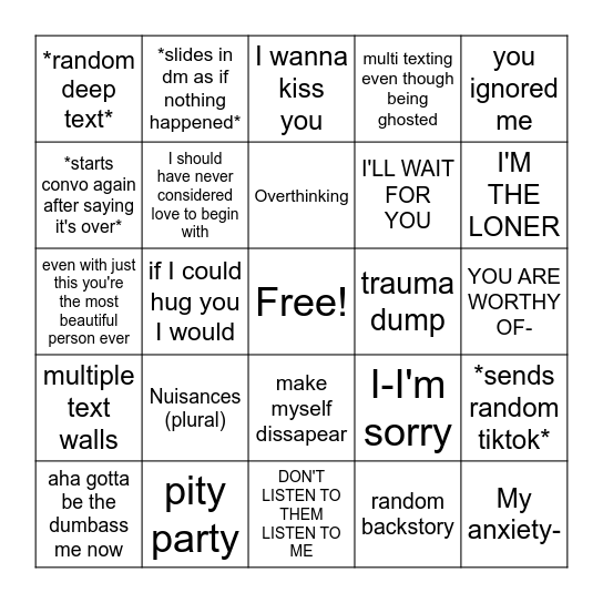 BINGO - CHAINS EDITION Bingo Card