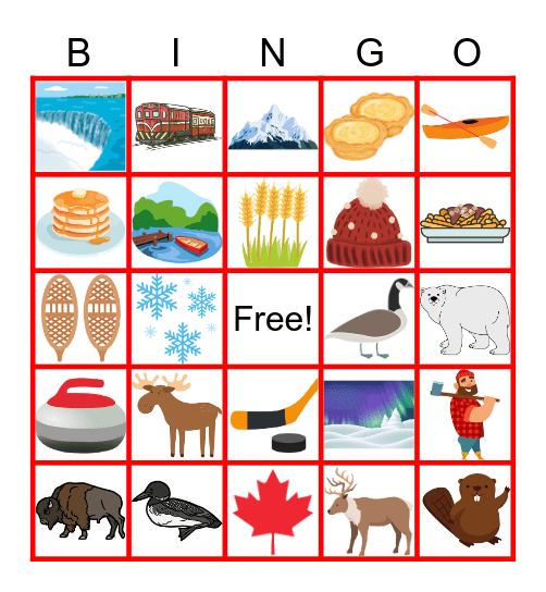 Canada Day Bingo Card