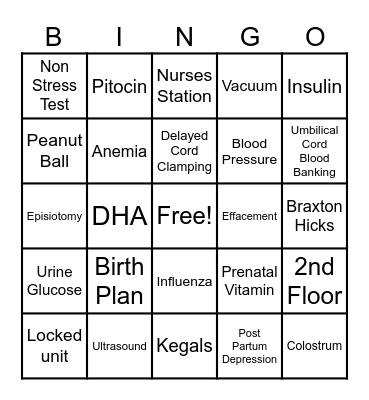 Baby Love Bingo Card