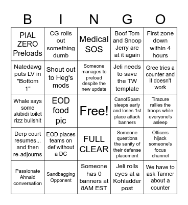 PIAL TW Bingo Card