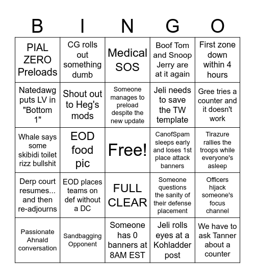 PIAL TW Bingo Card