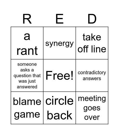 Democratization Bingo Card