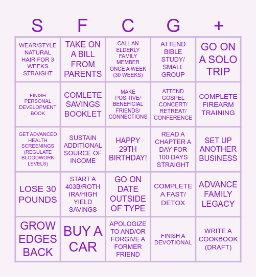 2025 GOALS BINGO BOARD Bingo Card