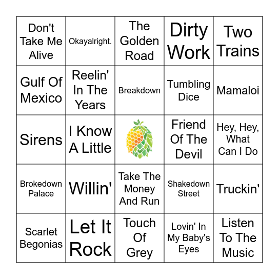 Grateful Dead & Others Bingo Card
