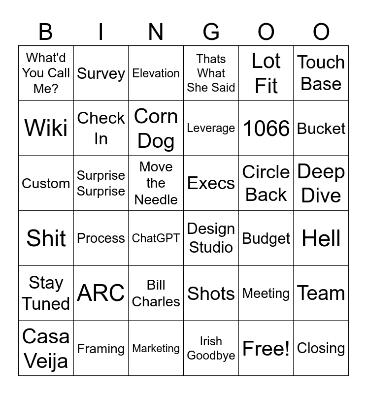 Office Bingo Card