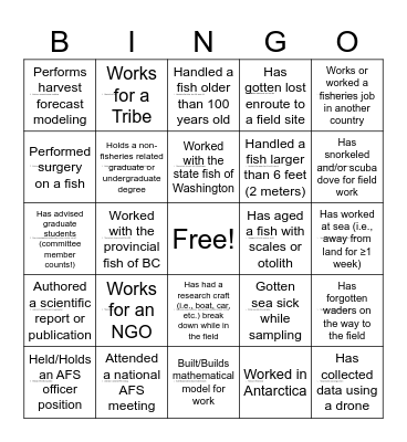 Cards for Students Bingo Card