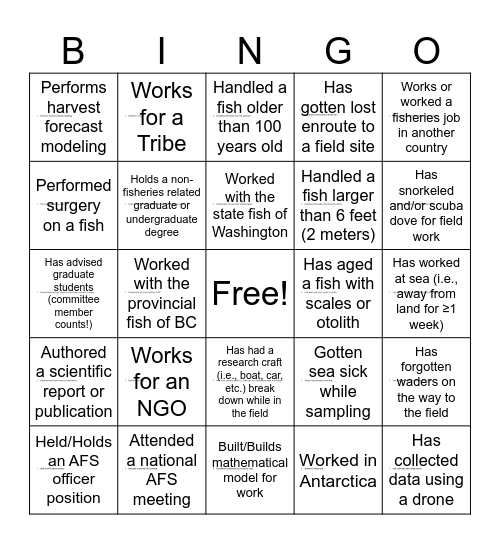 Cards for Students Bingo Card