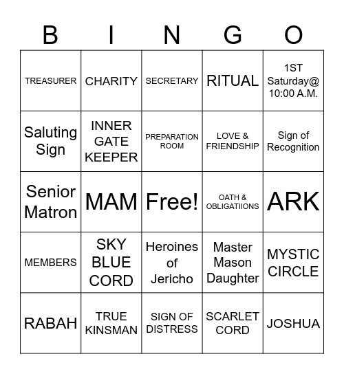 HEROINES Bingo Card