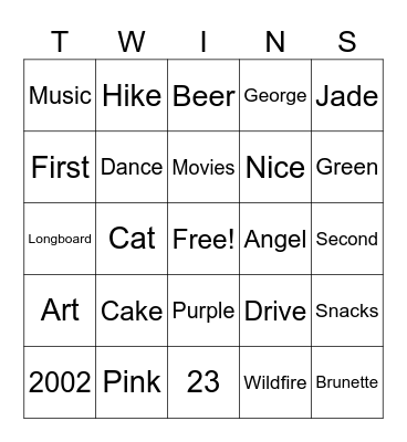 Angels and Devils BINGO Card