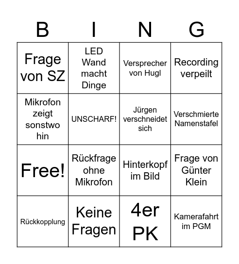 PK Bingo Card