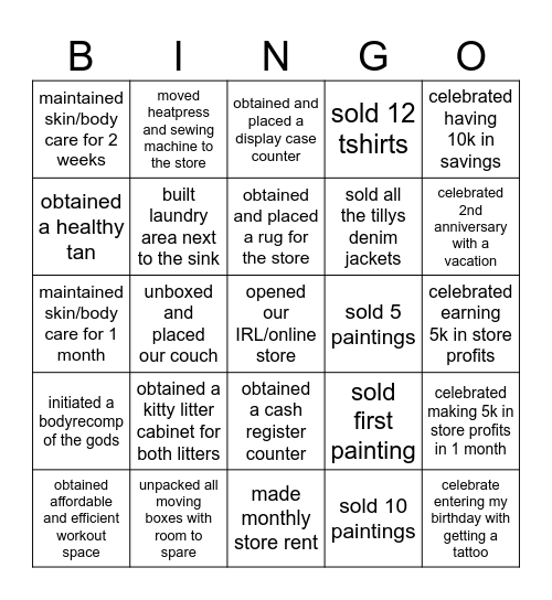 2025 bingo Card