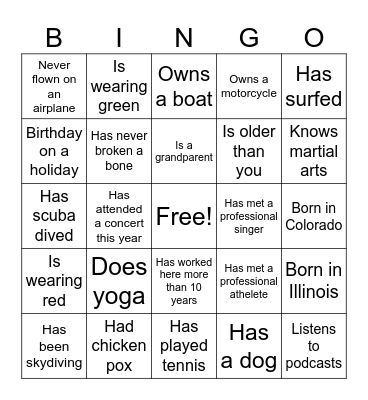 Roseville Bingo Card