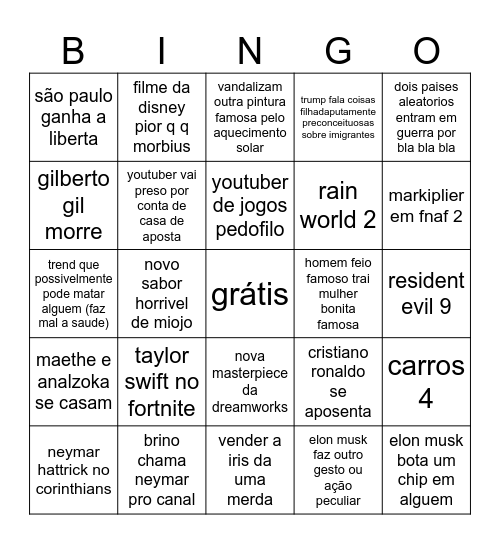 2025 porra Bingo Card