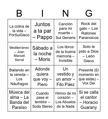 Juntada Villaguay Bingo Card