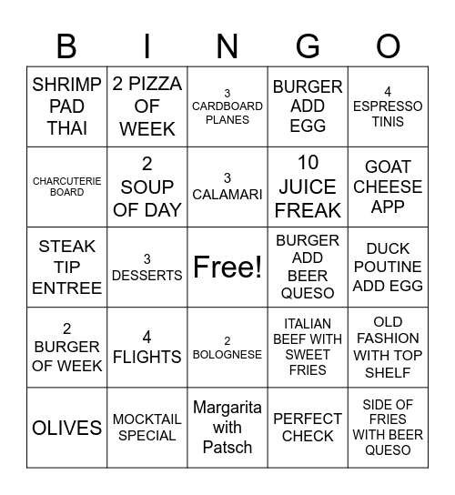 COLD HARBOR BINGO Card