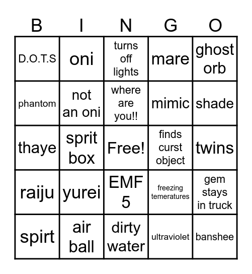 group Bingo Card