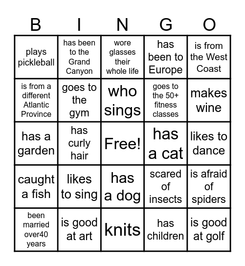 Social Bingo! Find someone who.... Bingo Card