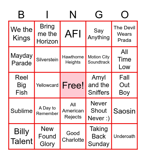 Warped Bingo Card