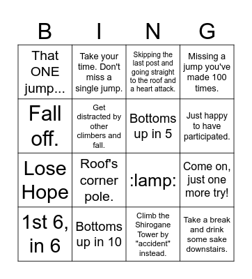 Kugane Tower Challenge! Bingo Card