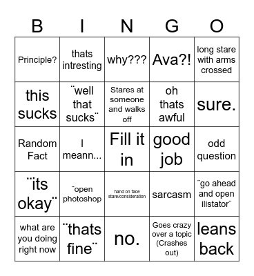 Sterling BINGO Card