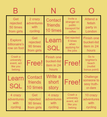 2025 #1 Bingo Card